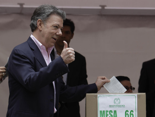 哥伦比亚现任总统桑托斯赢得大选 成功连任|得