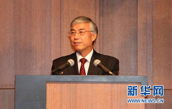 中国驻韩国大使邱国洪在美食节开幕式上致辞。新华社记者 姚琪琳 摄