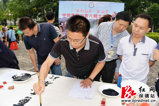 县书画家协会书画家们现场挥毫泼墨 张承印 摄