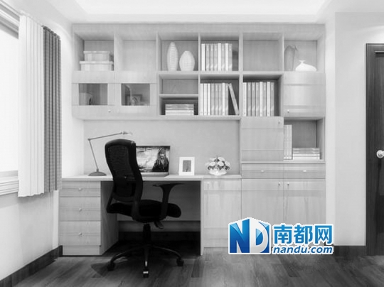 凹位书房设计参考图。