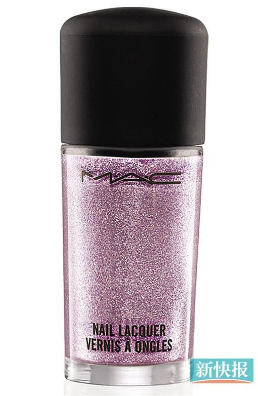 MAC炫丽指甲油,带有金粉,颜色很酷。