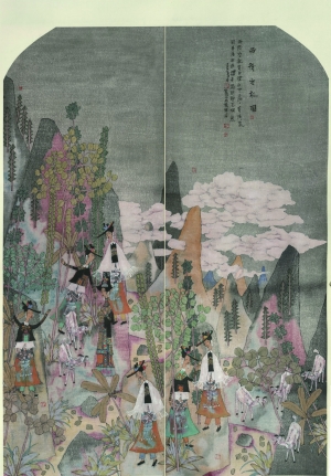 　　邓枫作品 《雨后空林图》  180cm×120cm