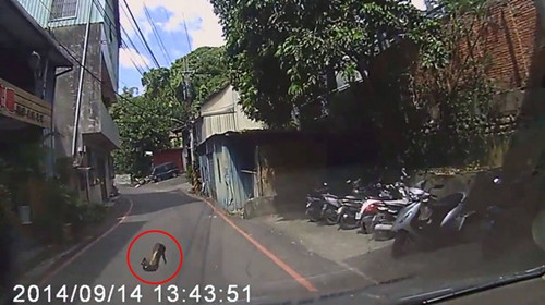 摩托车撞轿车 后座女子高跟鞋瞬间飞出(图)|转