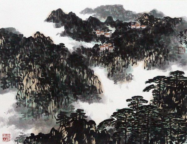 中国当代山水画家黄之逍遥黄山画展在京开幕