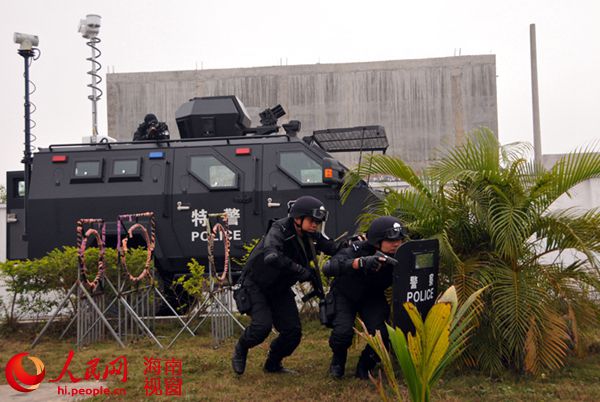 儋州特警演练现场