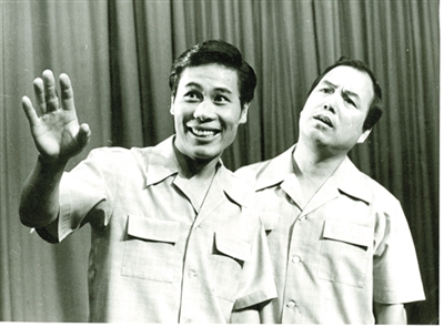 笑林（左）与李国盛合作过一百多段相声。资料图片