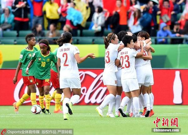 女足世界杯 中国1 0胜喀麦隆杀进八强|女足|进球