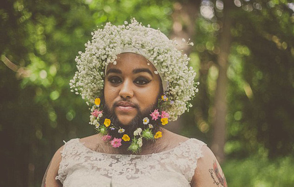 英国胡子美女拍婚纱照挑战世俗审美(组图)|新娘