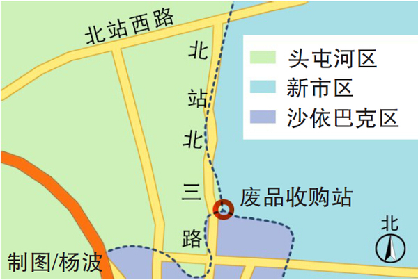 王留中家所在的北三路是一条行政界线,以东是新市区,以西则是头屯河区