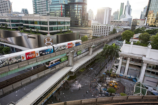 　　8月18日拍摄的四面佛神庙周边区域。（新华/路透）
