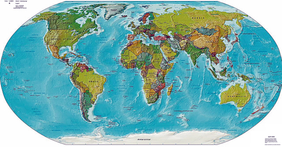 世界地图与国外某网站制作的修正地图相比,发现同一个国家的面积出现
