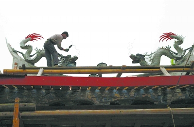 年代久远的浦口宫启动一轮修缮工程。