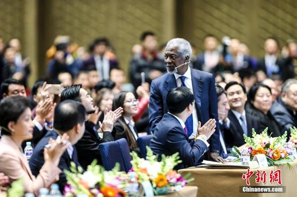联合国前秘书长安南在京参加全球社会企业家论