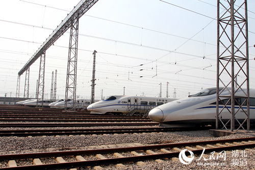 动车组整装待发。(刘卫兵 摄)