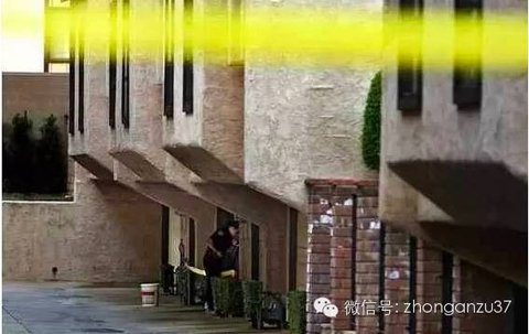 警方在案发现场调查。 图片来源:美国《侨报》