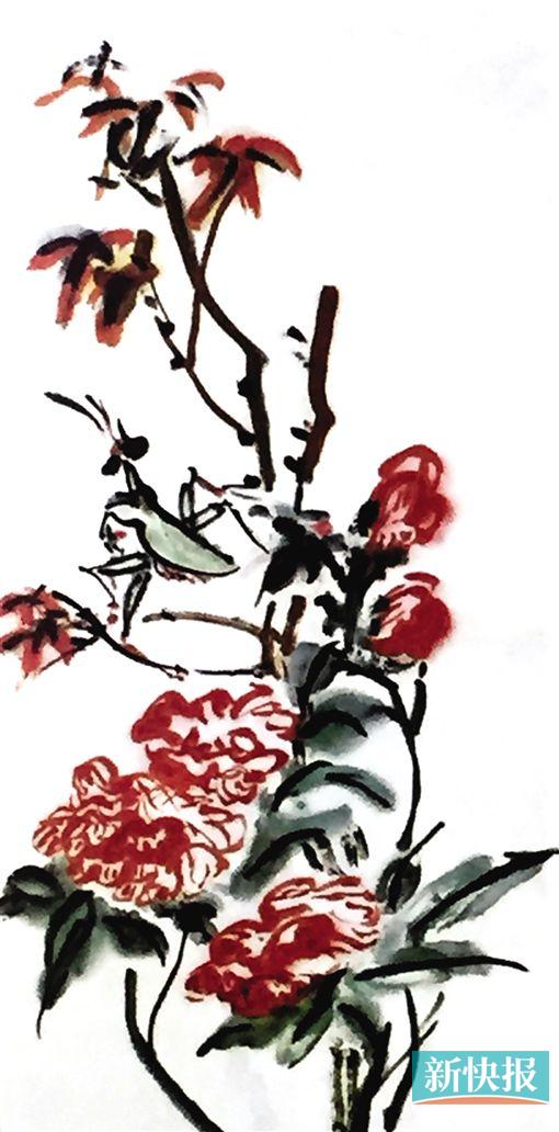 ■黄宾虹 螳螂芙蓉图