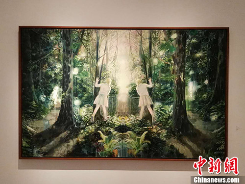 崔君、莫頔、狄青个展开幕现场，图为莫頔作品。宋宇晟 摄