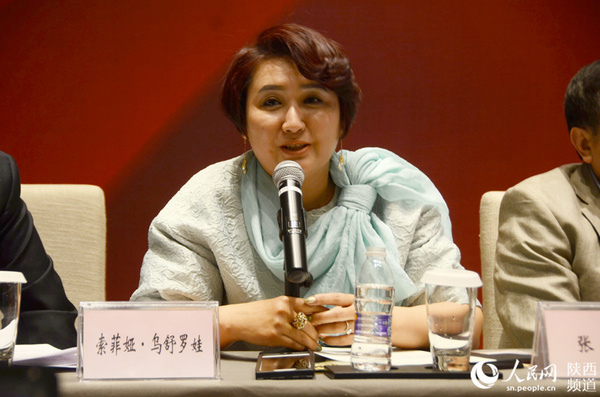 《丝路好时光——哈萨克斯坦女博士的中国情缘》的作者，来自哈萨克斯坦的索菲亚·乌舒罗娃。高岗 摄