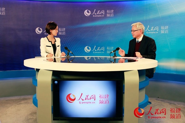 厦门银行行长洪主民接受人民网专访 蒋巍念 摄