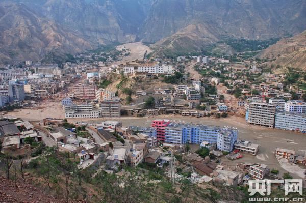 灾后的舟曲县城主城区（舟曲县委宣传部提供）