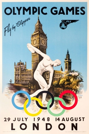 1948年沃尔特·赫兹设计的伦敦奥运会宣传海报