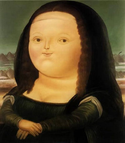 　哥伦比亚画家Fernando Botero绘制了这幅肥胖版的蒙娜丽莎。