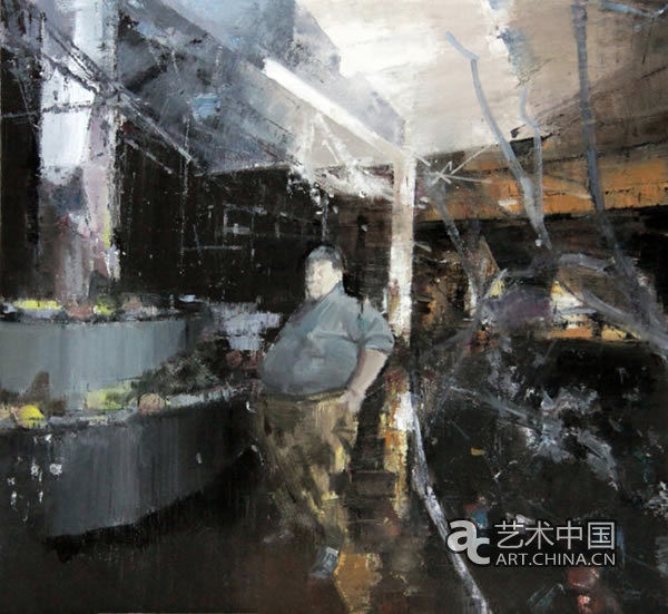 董文通油画作品《被毁坏的居所no.9》120X130CM 2010年