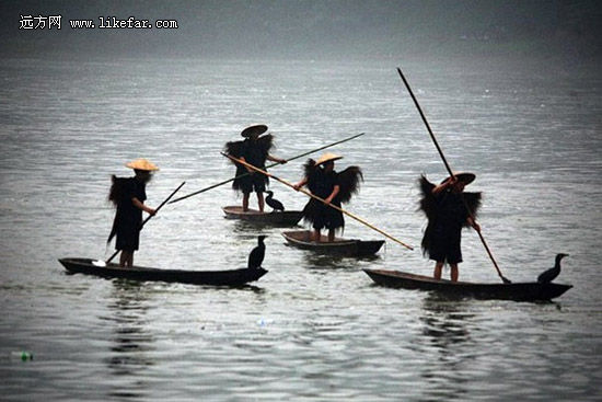 岷江里的渔人摄影佚名