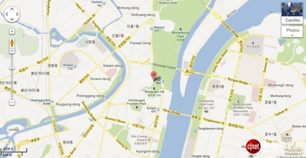 谷歌新地图新增朝鲜详细信息 此前基本一片空