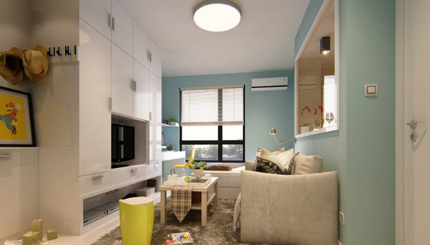 40平一室一厅装修 柠檬绿茶的味道