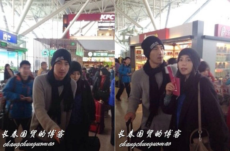 高圆圆赵又廷甜蜜瞬间:吻遍北京上海机场