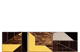 英伦奢侈品牌Burberry 2012早秋系列手袋采用几何图形配上经典的手袋款式营造摩登、简约的都市女性形象。两款单肩斜跨包分别以黑色和深棕色皮革打底，叠加的蓝色、黄色线条感皮革以蛇纹和小牛皮体现层次的美感。几款手拿包皆是棱角分明的造型，橙色和黄色的三角、缺角几何拼图彰显前卫、魔幻的视觉效果。　　
