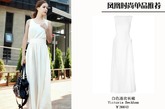 简单的一件白色连衣长裙却可以掩饰所有身材的劣势，小肚腩或是大粗腿都不会被轻易的被察觉到哦！

