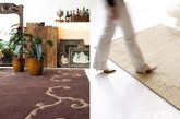    有时我们屋内裸露的地板一经地毯的装饰就俨然成为了一件艺术品，当然地毯的大小，材质，颜色，花纹，位置都需要和室内的整体空间布局，色调，家具风格相适应。同时作为生活的一部分，地毯的艺术也完全可以由主人自由创造和发挥，只要你觉得的舒适和满意。这是来自Dhesja 的设计方案，依旧是简约利落的现代主义。(via:Home Designing)