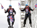 伦敦市长Boris玩索道被挂空中 被批不务正业