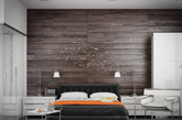 木板镶嵌的装饰墙是一个简单有效的装饰办法。