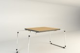Air (transformable table)是一件简单的变形家具，由乌拉圭设计师 Claudio Sibille 设计。
通过可旋转的桌脚设计，Air 可以从一张低矮的茶几／咖啡桌瞬时增高，拥有之前的双倍「身高」 ，而一旦茶几的桌脚完整的旋转过来，只需再将之前用铰链连接好的双层木板展开，共几就变成了拥有六人位的办公桌、或者餐桌。（实习编辑：周芝）