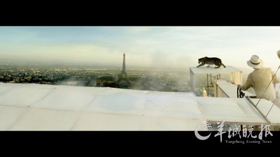 　　短片中，猎豹跃上由冒险家阿尔伯特·山度士·杜蒙设计的飞行器，回到巴黎