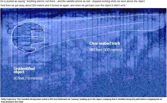 波罗的海海底被发现的“UFO状物体”（网页截图）