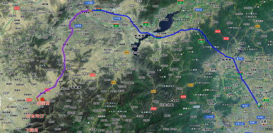 小五台交通地图:从g6(八达岭高速/京藏高速)转g109为最快捷交通方式