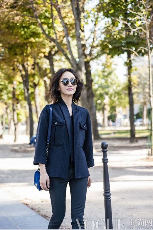 周迅巴黎街拍帅气精灵(图)