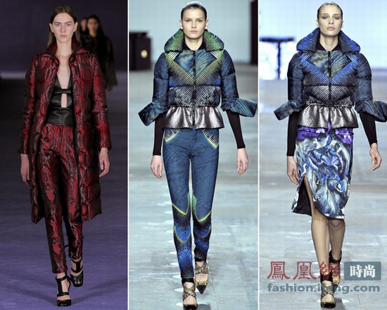 　　2012年秋冬Christopher Kane（中）和Peter Pilotto（右）纤细不少