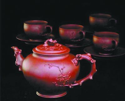 顾景舟制九头咏梅茶具。