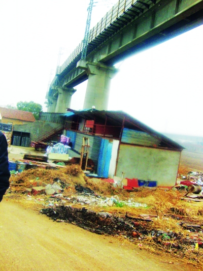 高铁桥下 谁建的铁皮房