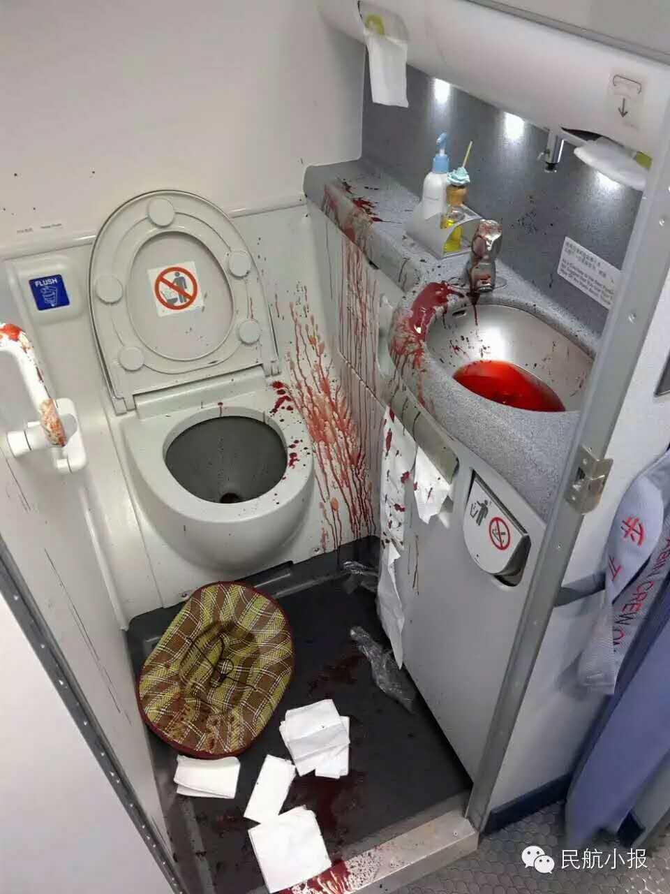 血溅洗手间!厦航一旅客飞机洗手间撞头自杀