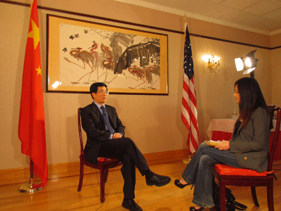 高占生总领事接受北美宏星卫视专访