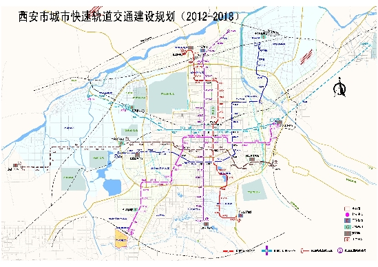 西安市地铁线路图