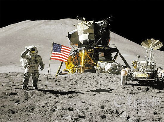 美国登月所插国旗40年后仍然不倒(图)