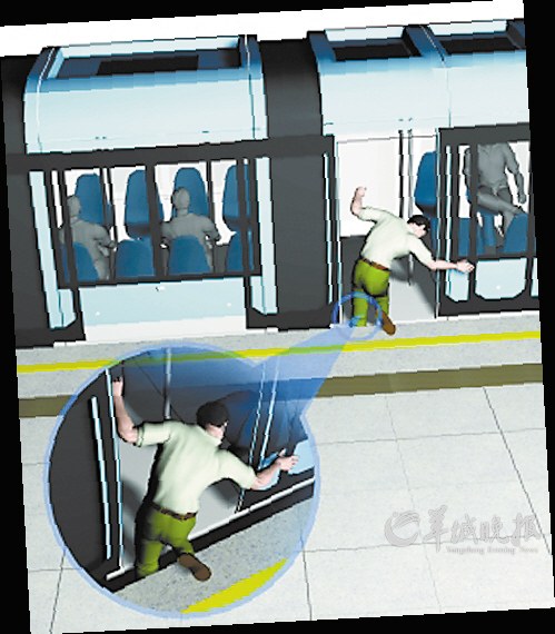 　　乘客摔伤示意图