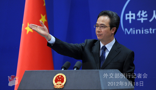 外交部就涉日抗议示威、美国防部长访华等答记